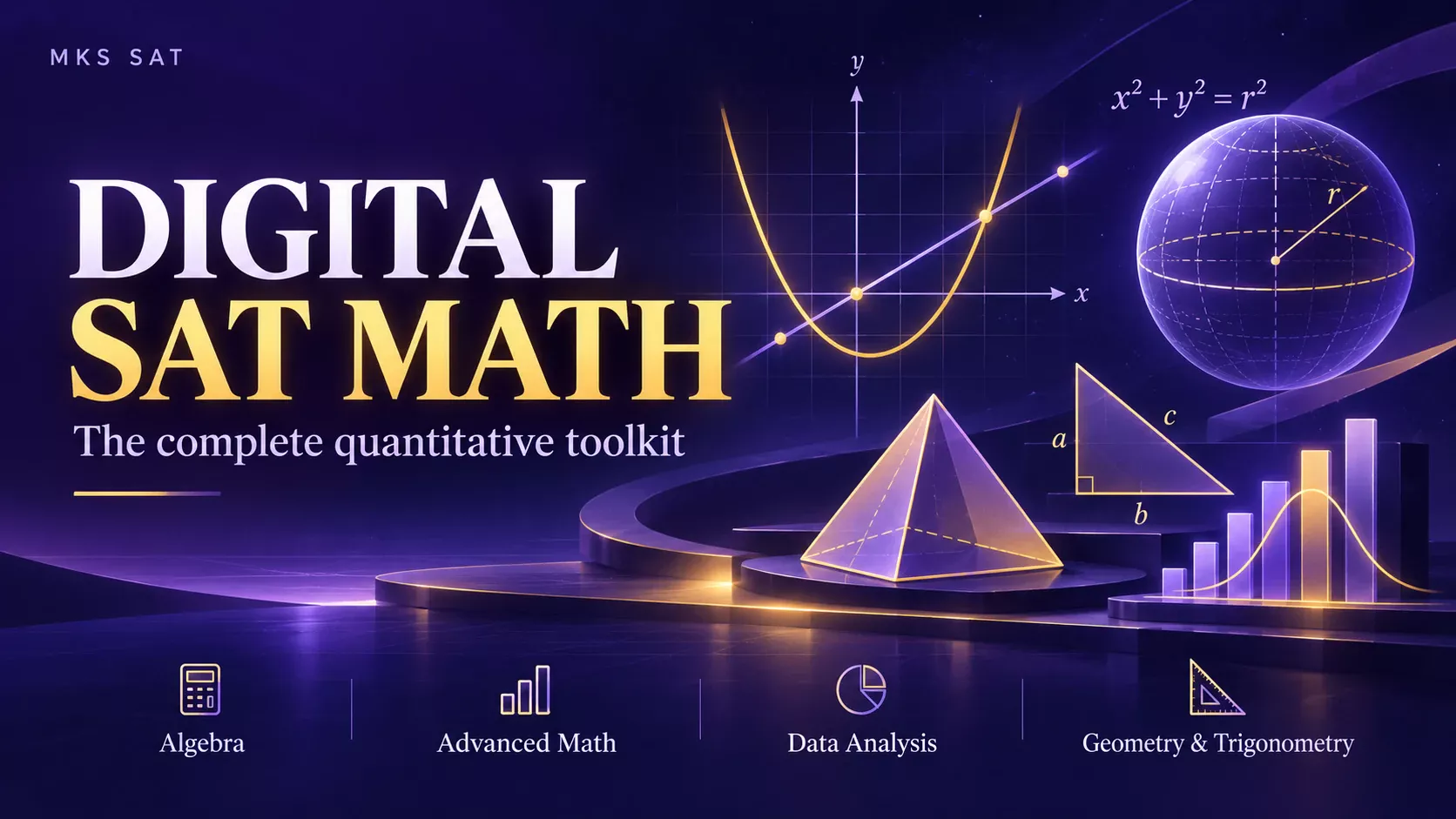 Digital SAT Math: Algebra, Advanced Math, Data Analysis, Geometry and Trigonometry