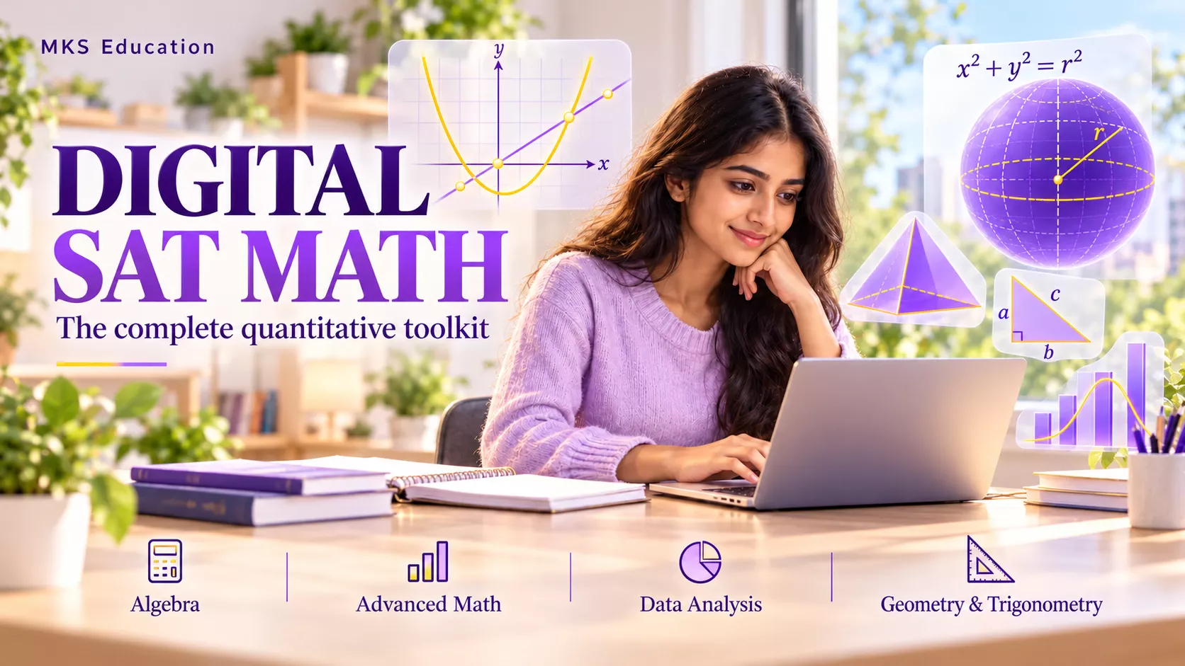 Digital SAT Math: Algebra, Advanced Math, Data Analysis, Geometry and Trigonometry